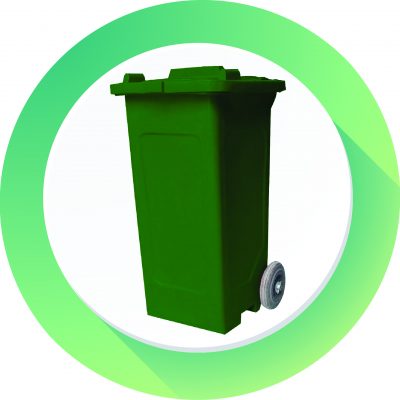 ถังขยะ130ลิตรสีเขียว