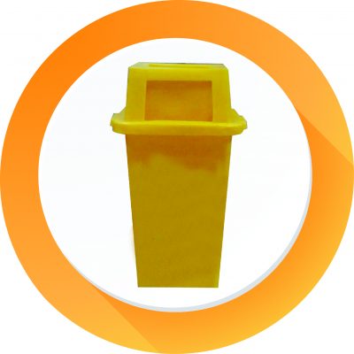 ถังขยะ40ลิตรทรงเหลี่ยมสีเหลือง