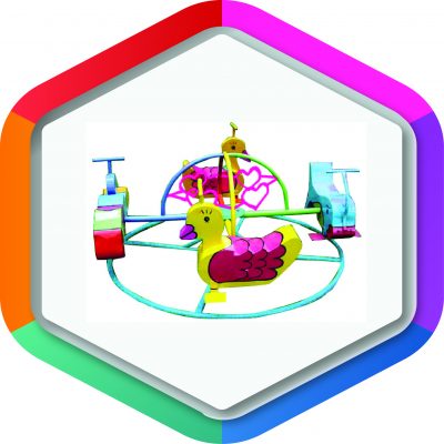 >>KRP-A174<< ม้าหมุนรูปสัตว์ 4 ที่ ขนาด 120*120*80 CM.