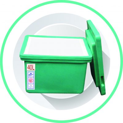 ถังแช่ ขนาด 40 ลิตร (ขาเตี้ย ไม่มีบานพับ หูหลอด)