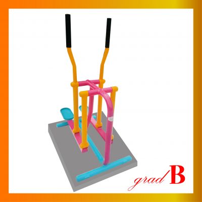 B-04 อุปกรณ์บริหารสะโพก หัวไหล่ แบบโยกเดินสลับเท้าเพลาคู่2